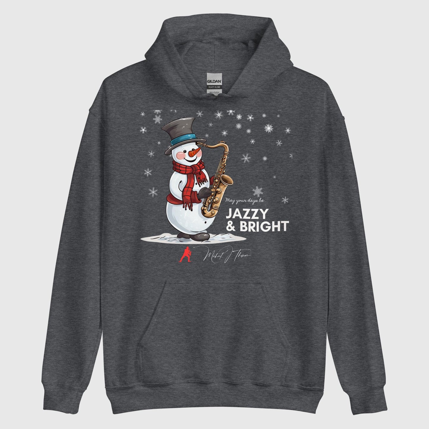 Snowman Jazzy & Bright Unisex Hoodie (Dark Heather)