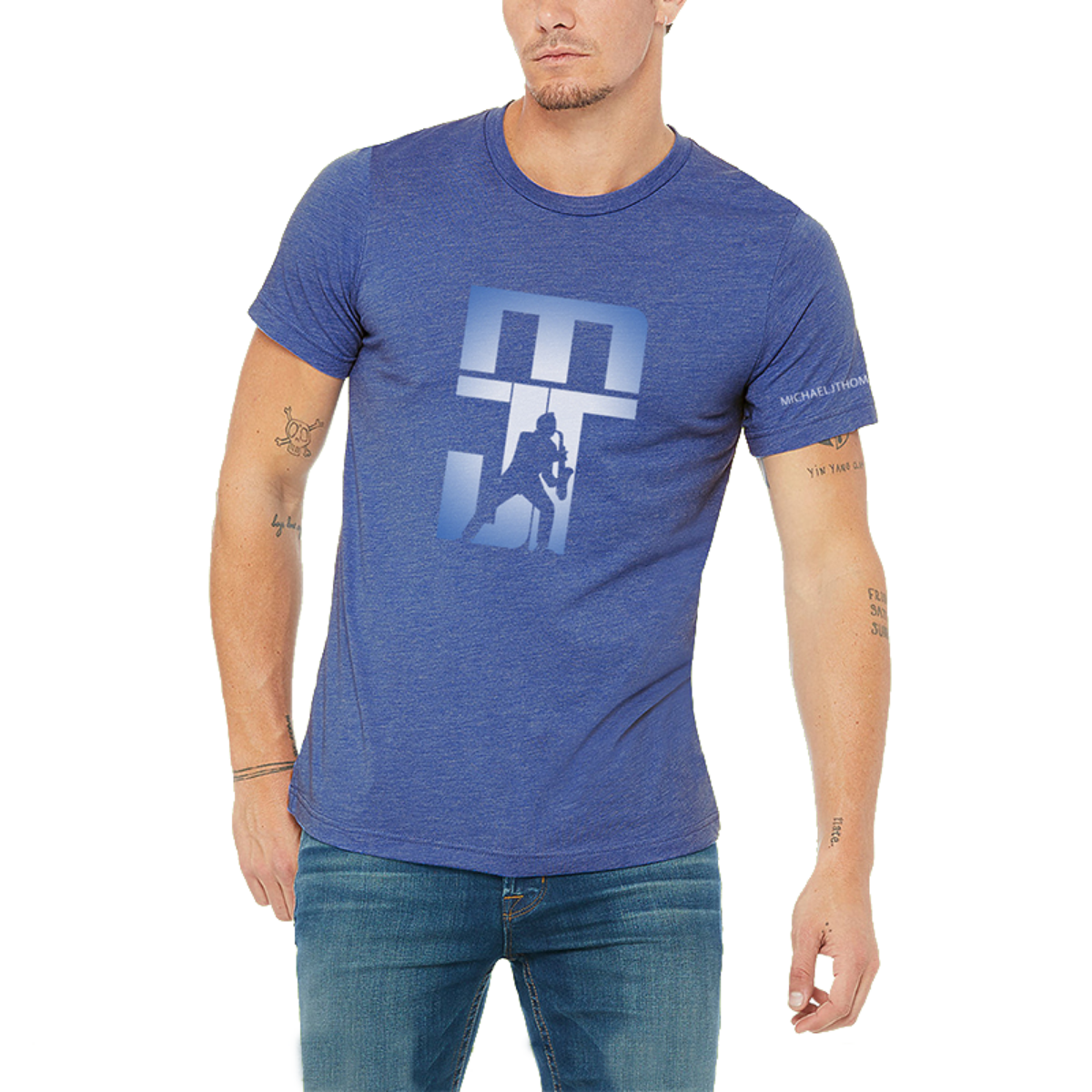 MJT LOGO'D - UNISEX T-SHIRT, COLUMBIA BLUE