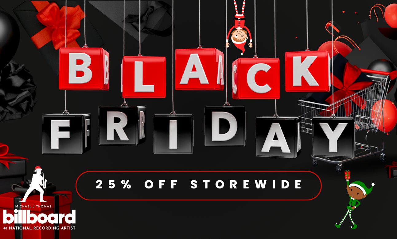 Black Friday promotional graphic with hanging letters and shopping elements on a dark background.
