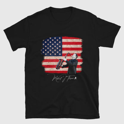 MJT SIGNATURE UNISEX T-SHIRT - USA FLAG (Black)