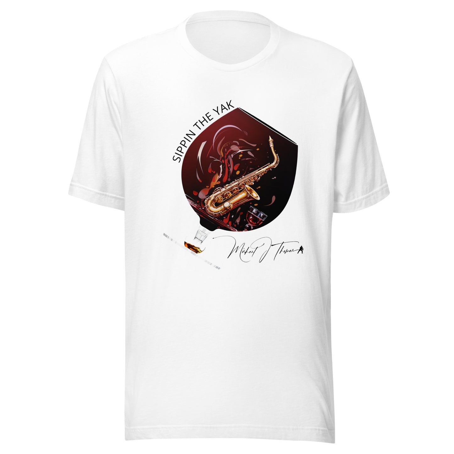 Sippin The Yak (Glass in glass) White Unisex t-shirt