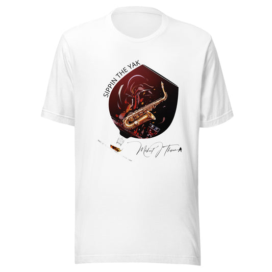 Sippin The Yak (Glass in glass) White Unisex t-shirt