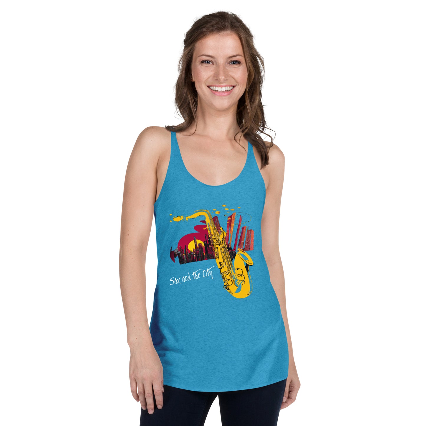 Sax and The City Women's Racerback Tank
