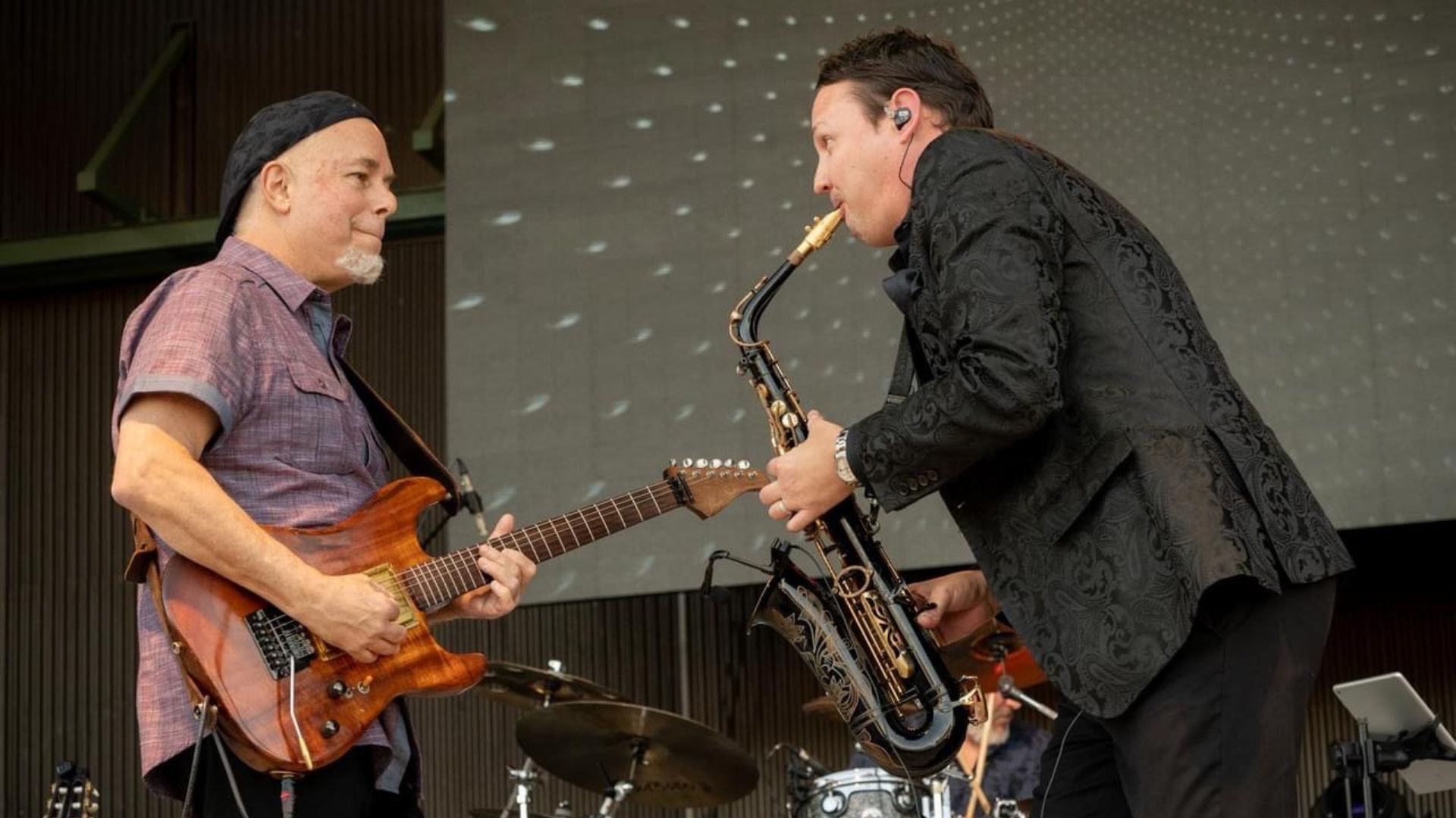 Michael J Thomas and Chieli Minucci on stage at Seabreeze Jazz Festival